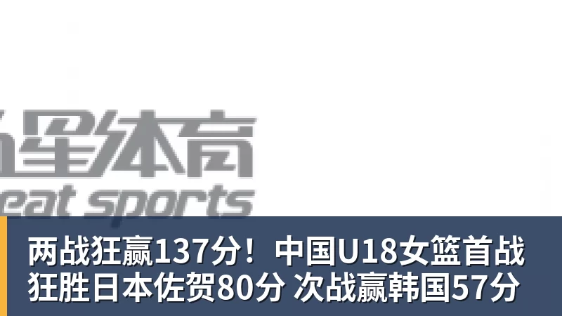 两战狂赢137分！中国U18女篮首战狂胜日本佐贺80分 次战赢韩国57分
