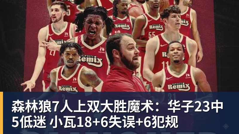 森林狼7人上双大胜魔术:华子23中5低迷 小瓦18+6失误+6犯规 森林狼7人上双大胜魔术:华子23中5低迷 小瓦18+6失误+6犯规
